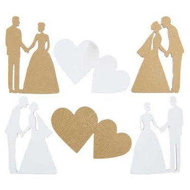 Santex - Assortiment Just Married Métallisé Blanc - Party Shop