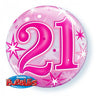 Qualatex - Ballon Bubble - 21 Ans Rose - Party Shop