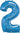 North Star Balloon - Ballon Mylar 16" - Nombre 2 Bleu - Party Shop