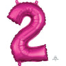 Anagram - Ballon Mylar 16" - Nombre 2 Magenta - Party Shop