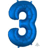 Anagram - Ballon Mylar 16" - Nombre 3 Bleu - Party Shop