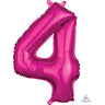 Anagram - Ballon Mylar 16" - Nombre 4 Magenta - Party Shop