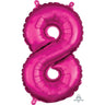 Anagram - Ballon Mylar 16" - Nombre 8 Magenta - Party Shop