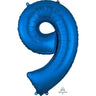 Anagram - Ballon Mylar 16" - Nombre 9 Bleu - Party Shop