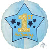 Anagram - Ballon Mylar 18Po - 1St Birthday Bleu - Party Shop