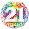 Qualatex - Ballon Mylar 18Po - 21 Ans Confetti - Party Shop