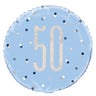 Unique - Ballon Mylar 18Po - 50 Ans Bleu & Argent - Party Shop