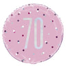 Unique - Ballon Mylar 18Po - 70 Ans Rose & Argent - Party Shop