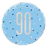 Unique - Ballon Mylar 18Po - 90 Ans Bleu & Argent - Party Shop