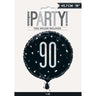 Unique - Ballon Mylar 18Po - 90 Ans Noir & Argent - Party Shop