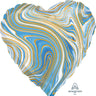 Anagram - Ballon Mylar 18Po-Coeur Marblez Bleu - Party Shop