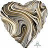 Anagram - Ballon Mylar 18Po - Coeur Marblez Noir - Party Shop