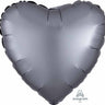 Anagram - Ballon Mylar 18Po - Coeur Satin - Gris Graphite - Party Shop