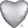 Anagram - Ballon Mylar 18Po - Coeur Satin - Gris Platinum - Party Shop