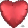Anagram - Ballon Mylar 18Po - Coeur Satin - Rouge Sangria - Party Shop