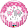 Qualatex - Ballon Mylar 18Po - Éléphants - It'S A Girl - Party Shop