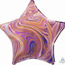 Anagram - Ballon Mylar 18Po - Étoile Marblez Mauve - Party Shop
