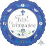 Anagram - Ballon Mylar 18Po - First Communion Bleu - Party Shop