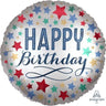 Anagram - Ballon Mylar 18Po - Happy Birthday Avec Étoiles - Party Shop