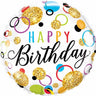 Anagram - Ballon Mylar 18Po - Happy Birthday Glitter - Party Shop