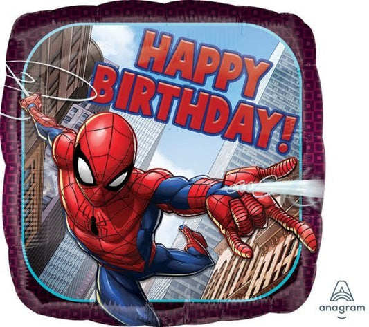 Anagram - Ballon Mylar 18Po - Happy Birthday Spider-Man - Party Shop