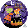 Anagram - Ballon Mylar 18Po - Happy Halloween (Sorcière Et Chaudron) - Party Shop