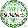 Anagram - Ballon Mylar 18Po - Happy St. Patrick'S Day Trèfles Blanc - Party Shop