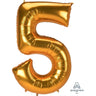 Anagram - Ballon Mylar 53Po - Chiffre 5 (Or) - Party Shop