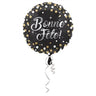 Anagram - Ballon Mylar - Bonne Fête Noir/Or/Argent - Party Shop