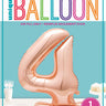 Unique - Ballon Mylar Centre De Table - Chiffre 4 Rosegold - Party Shop