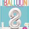 Unique - Ballon Mylar Centre De Table - Chiffre 8 Argent - Party Shop