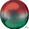 Anagram - Ballon Mylar Orbz - Dégradé Rouge, Argent Et Vert - Party Shop
