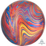 Anagram - Ballon Mylar Orbz Marbré -  Or/Rouge/Bleu - Party Shop