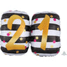 Anagram - Ballon Mylar Supershape - 21 Ans Glamour - Party Shop