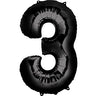 Anagram - Ballon Mylar Supershape - Nombre 3 Noir - Party Shop