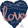 Anagram - Ballon Mylar Supershape - Bleu Marin Love 3D - Party Shop