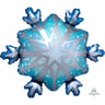 Qualatex - Ballon Mylar Supershape - Flocon De Neige Bleu - Party Shop