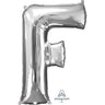 Anagram - Ballon Mylar Supershape - Lettre F Argent - Party Shop