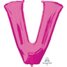 Anagram - Ballon Mylar Supershape - Lettre V Magenta - Party Shop