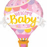 Qualatex - Ballon Mylar Supershape - Montgolfier Welcome Baby Fille - Party Shop
