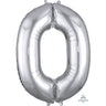 Anagram - Ballon Mylar Supershape - Nombre 0 Argent - Party Shop