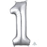 Anagram - Ballon Mylar Supershape - Nombre 1 Argent - Party Shop