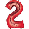 Anagram - Ballon Mylar Supershape - Nombre 2 Rouge - Party Shop