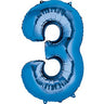Anagram - Ballon Mylar Supershape - Nombre 3 Bleu - Party Shop
