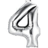 Anagram - Ballon Mylar Supershape - Nombre 4 Argent - Party Shop