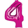 Anagram - Ballon Mylar Supershape - Nombre 4 Magenta - Party Shop