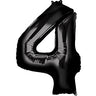 Anagram - Ballon Mylar Supershape - Nombre 4 Noir - Party Shop