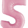 Betallic - Ballon Mylar Supershape - Nombre 5 Rose Pastel - Party Shop
