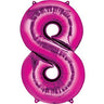 Anagram - Ballon Mylar Supershape - Nombre 8 Magenta - Party Shop