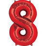 Anagram - Ballon Mylar Supershape - Nombre 8 Rouge - Party Shop